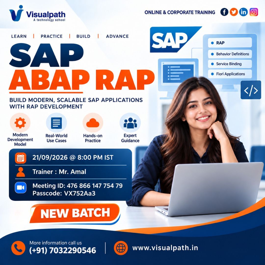 Hyderabad, Lessons Offered, SAP ABAP RAP Online Training: Join New  Batch Sep 21st
