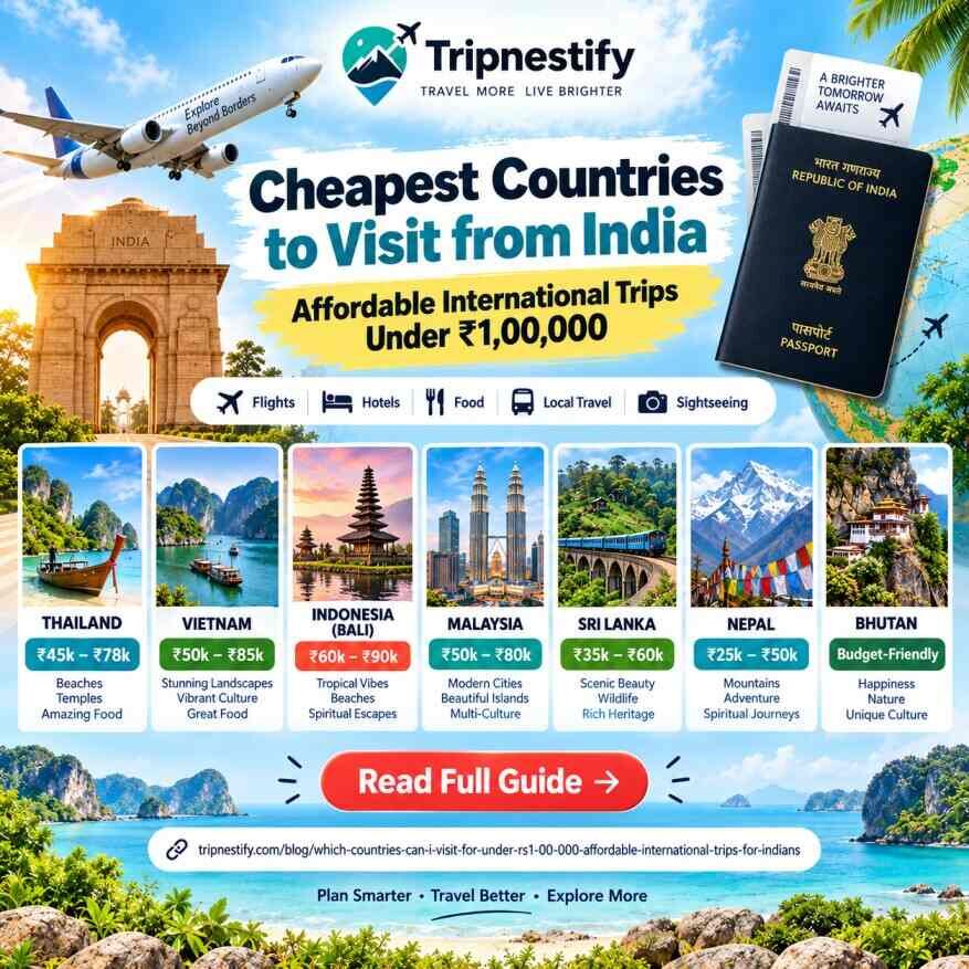 New Delhi, Travel, Cheapest Countries To Visit From India: Best Budget International Trips | Tripnestify