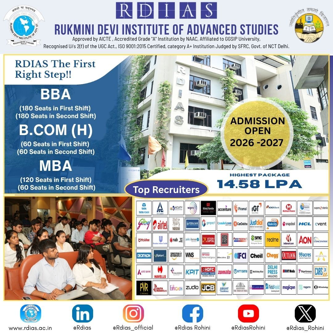 Rohini, Education, Top MBA Colleges In Delhi NCR With Global Exposure - RDIAS