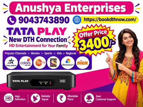 Chennai, Electronics, INR 3600,  Tata Sky New Connection In Tindivanam, Villupuram | Tata Play DTH | 9043743890