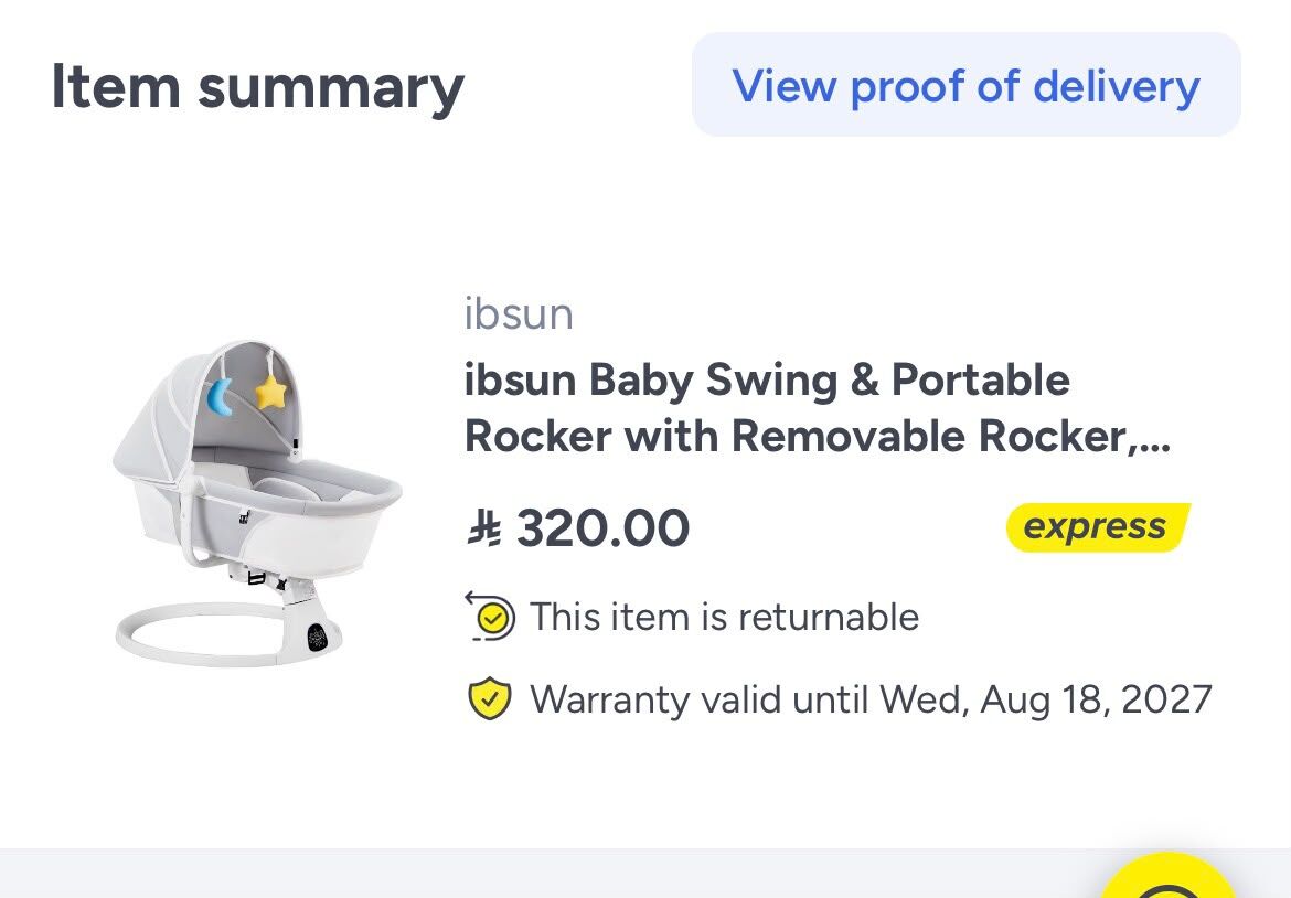 Al Faiha, Baby & Kid Stuff, SAR 200,  Ibsun 2-in-1 Baby Swing & Portable Rocker For Sale, Purchased In 2025, Very Rarely Used
