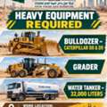 Bulldozer, Grader, Water Tankeer
