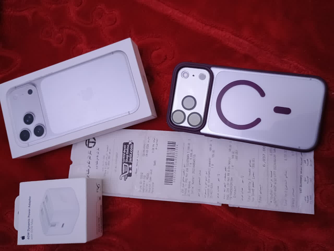 Al Wizarat, Mobile Phones, SAR 4600,  Apple Iphone17 Promax 256GB Grey Esim Model A3525+ Apple 40 Watt Dynamic Power Adapter
