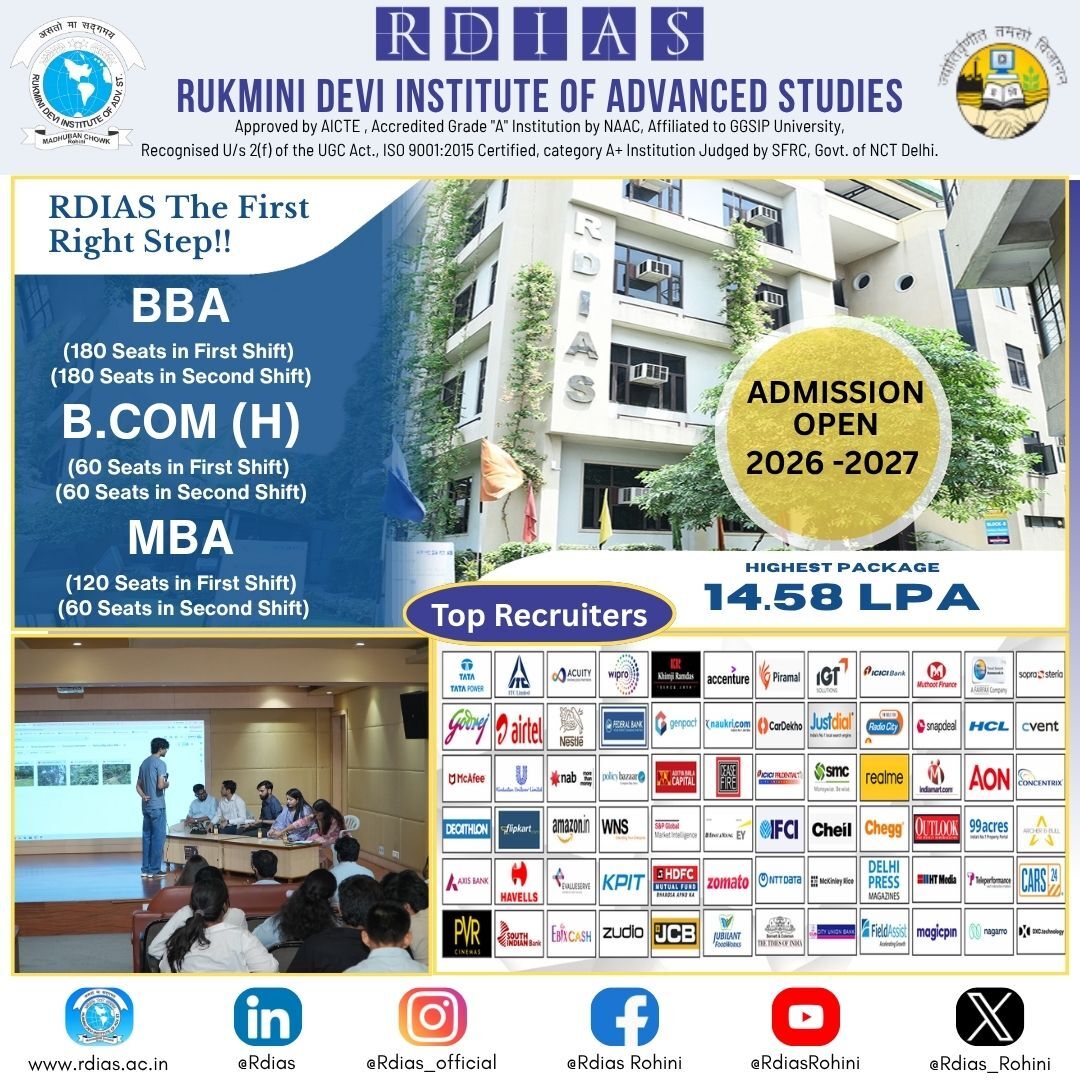 Rohini, Education, Explore IP Affiliated MBA Colleges In Delhi For Career Growth - RDIAS