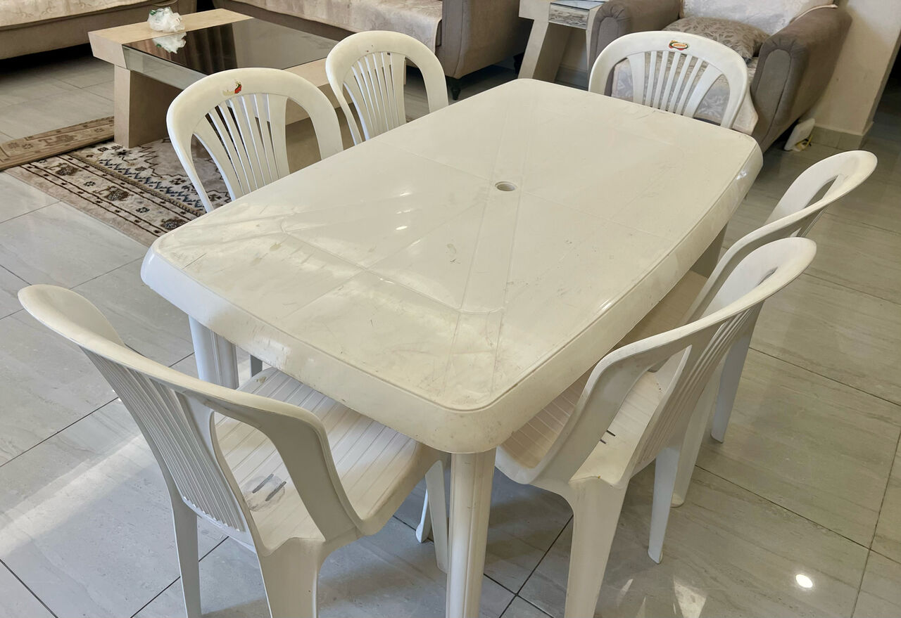 Khobar, Furniture, SAR 150,  Dinning Table With 6 Chairs For Outdoor/ Indoor