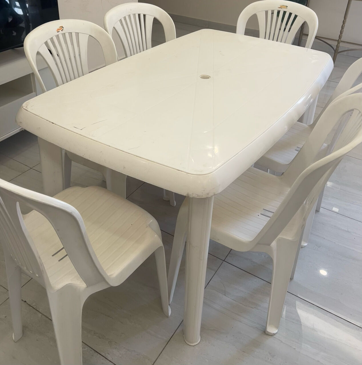 Khobar, Furniture, SAR 150,  Dinning Table With 6 Chairs For Outdoor/ Indoor