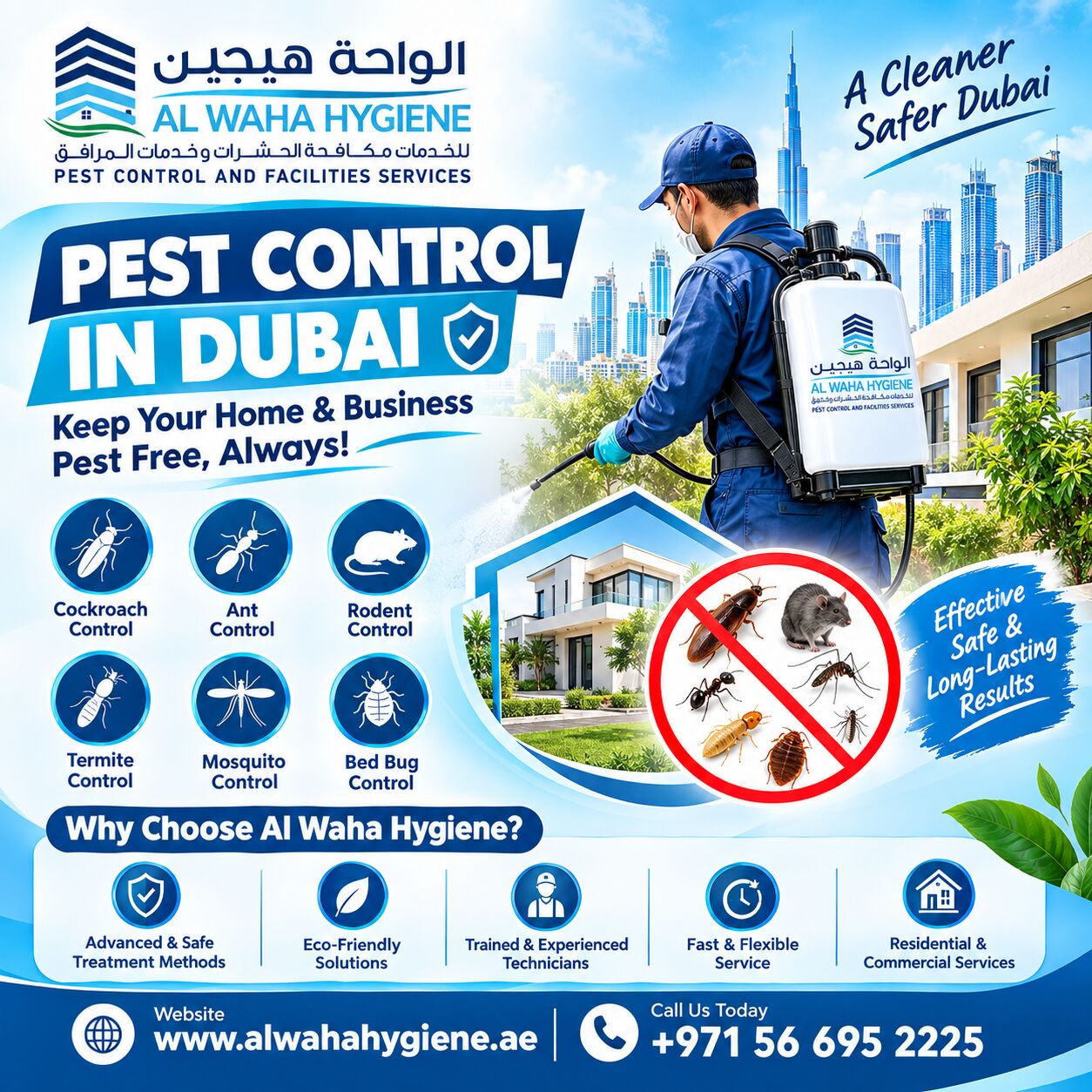 Dubai, Pest Control, Looking For Pest Control In Dubai? Call Al Waha Hygiene At +971 56 695 2225