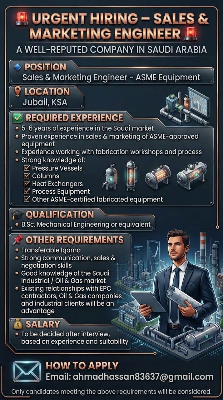 Riyadh, Jobs, SALES & MARKETING ENGINEER*