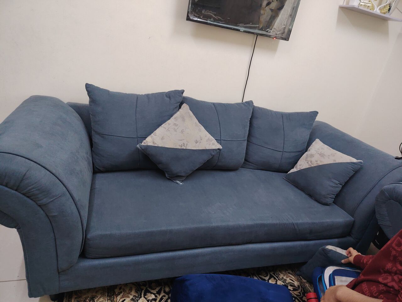 Khobar, Household Items, SAR 400,  Selling Blue Color Sofa 7 Seater