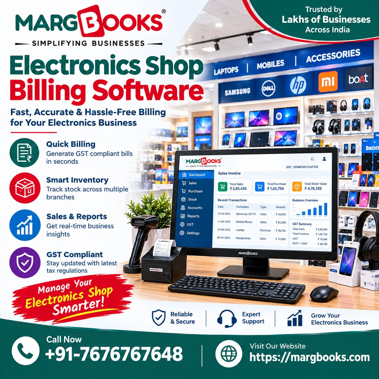 Noida, Accounting, Electronics Shop Billing Software For Retailers | MargBooks