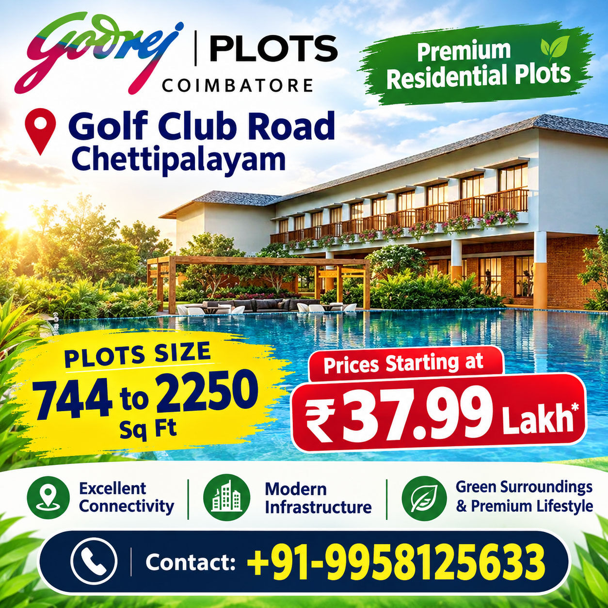 Coimbatore, Residential Plots, INR 3799000,  744 Sq. Feet,  Godrej Plots Coimbatore Location: Connectivity And Nearby Areas