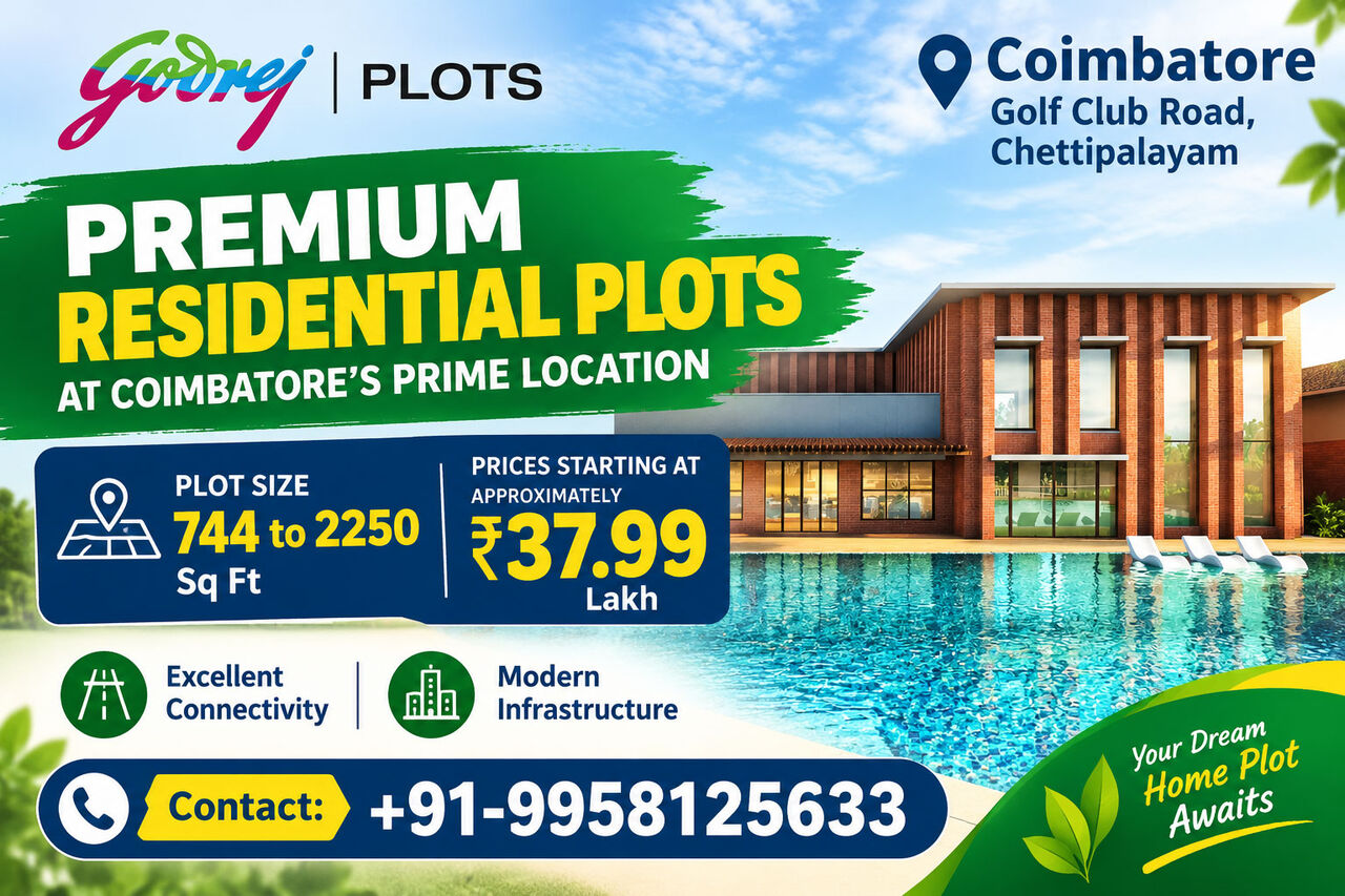 Coimbatore, Residential Plots, INR 3799000,  744 Sq. Feet,  Godrej Plots Coimbatore Location: Connectivity And Nearby Areas