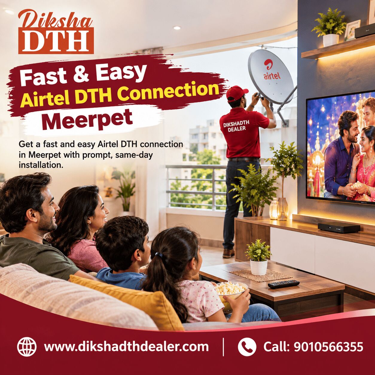 Mumbai, Television, Fast & Easy Airtel DTH Connection Meerpet