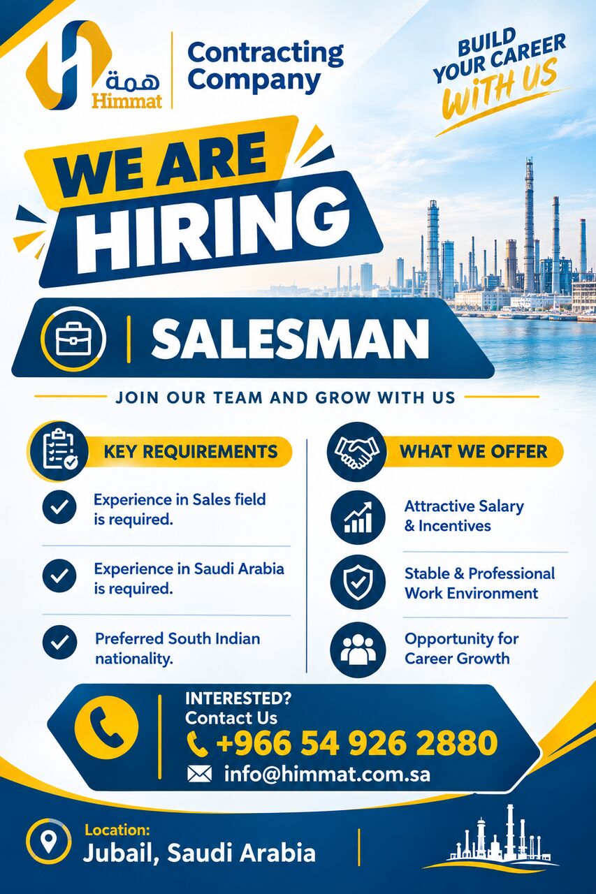 Jubail, Jobs, Salesman