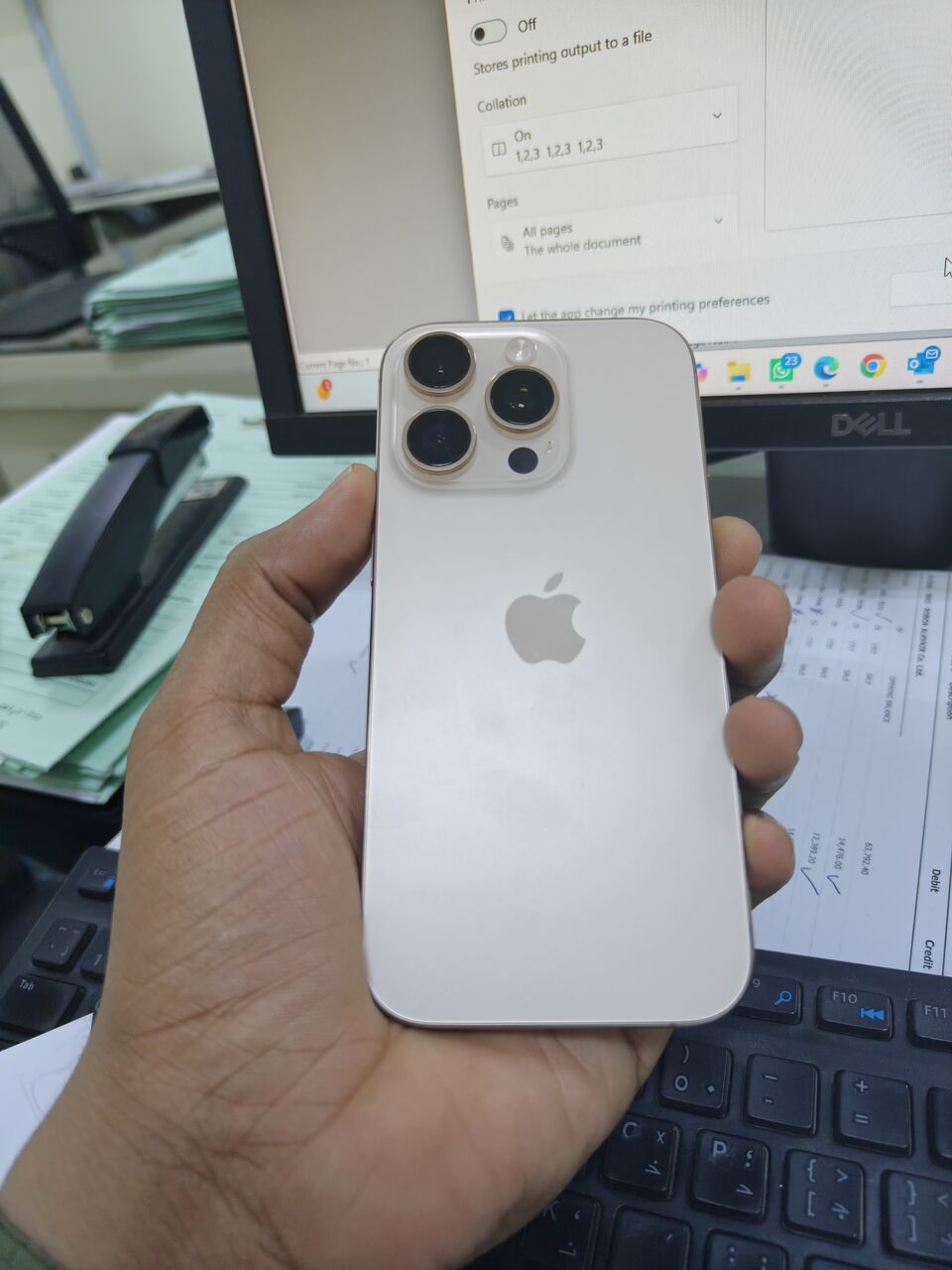 Jeddah, Mobile Phones, SAR 2875,  IPhone 16 Pro Titanium Gold &ndash; 90% Battery Health &ndash; Excellent Condition