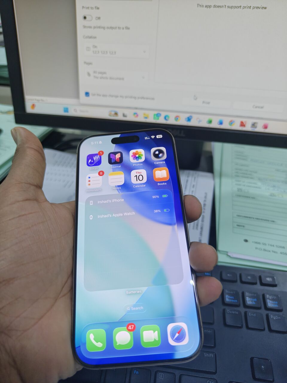 Jeddah, Mobile Phones, SAR 2875,  IPhone 16 Pro Titanium Gold &ndash; 90% Battery Health &ndash; Excellent Condition