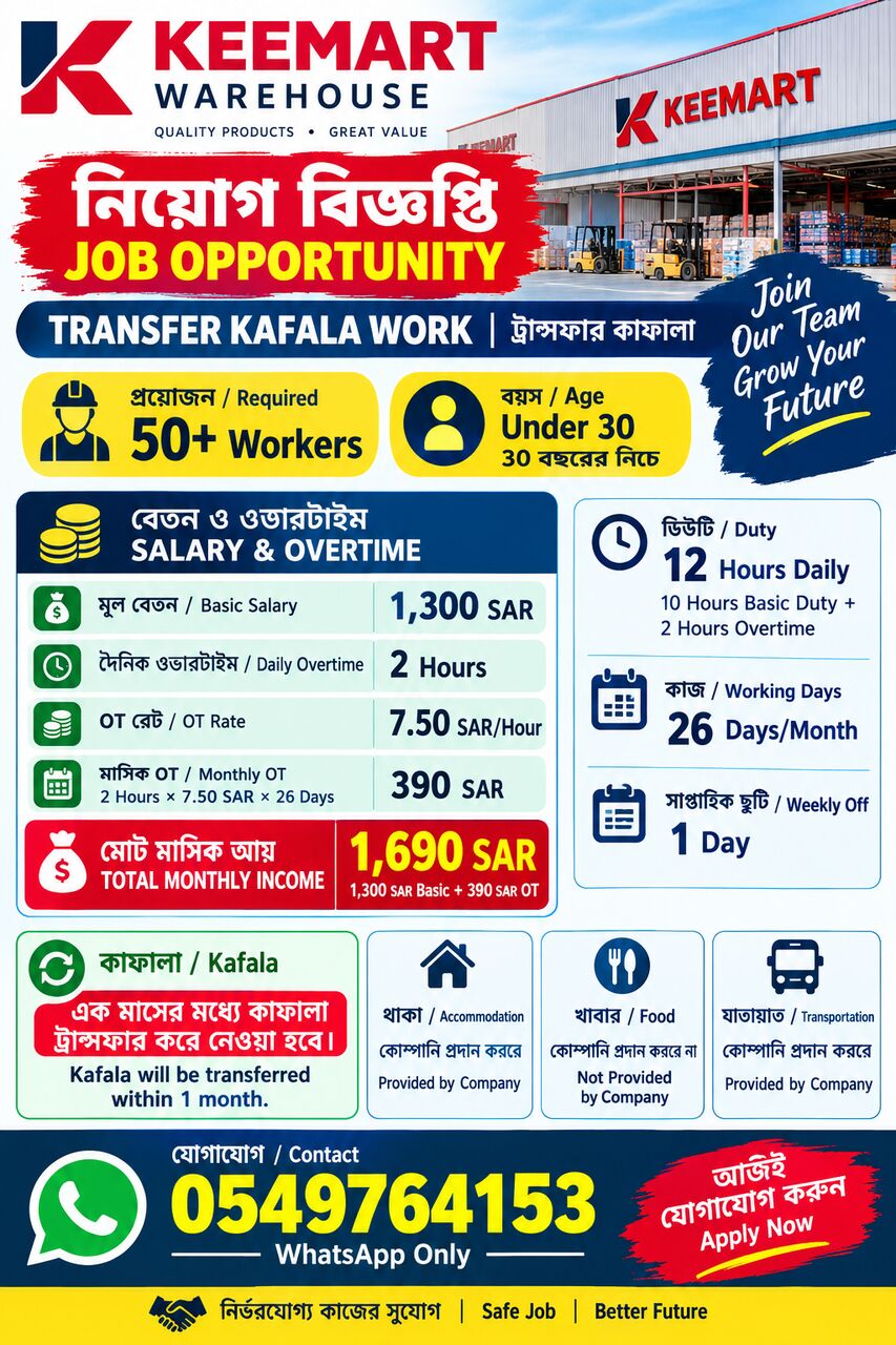 Riyadh, Jobs, Keemart Peaker Kafala