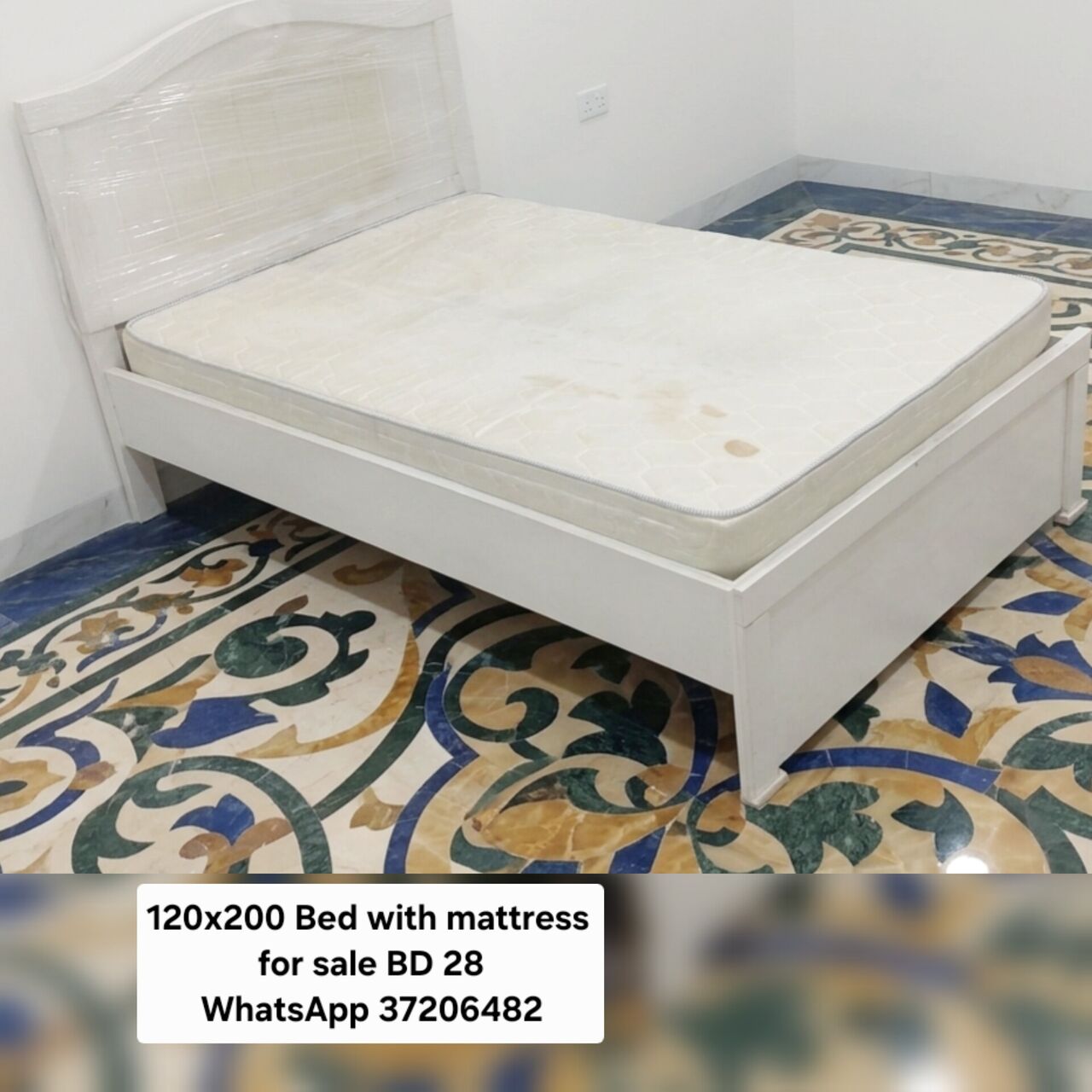 Manama, Furniture, BHD 28,  ✅️ 120x200 Bed With Mattress 4 Sale In Good Condition With Delivery