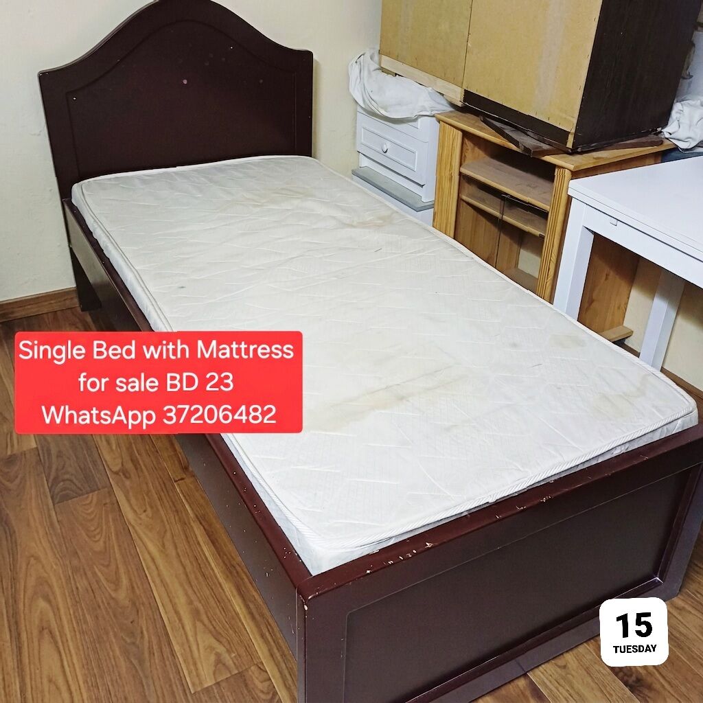Manama, Furniture, BHD 23,  ✅️ Single Bed With Mattress For Sale In Good Condition With Delivery