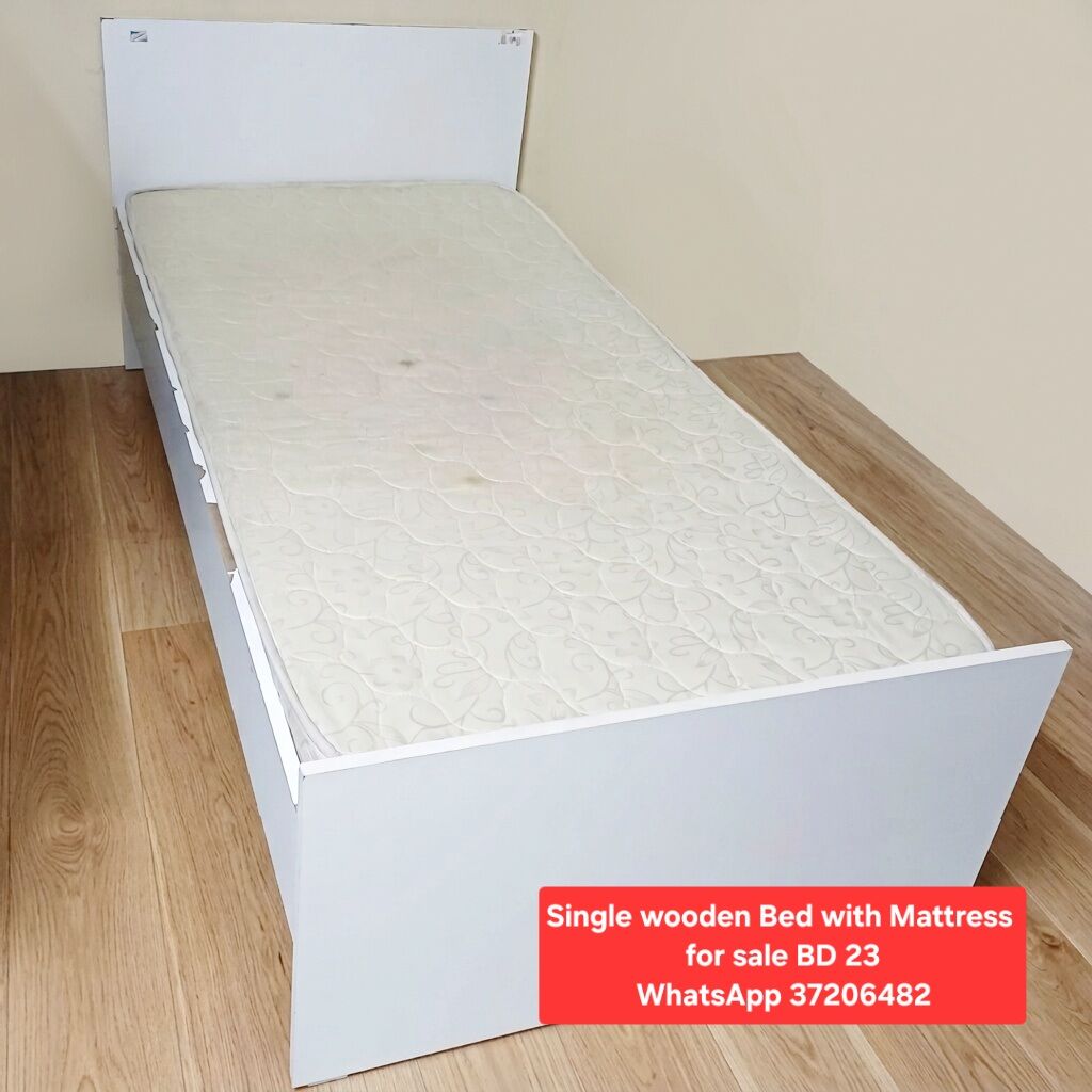 Manama, Furniture, BHD 23,  ✅️ Single Bed With Mattress For Sale In Good Condition With Delivery