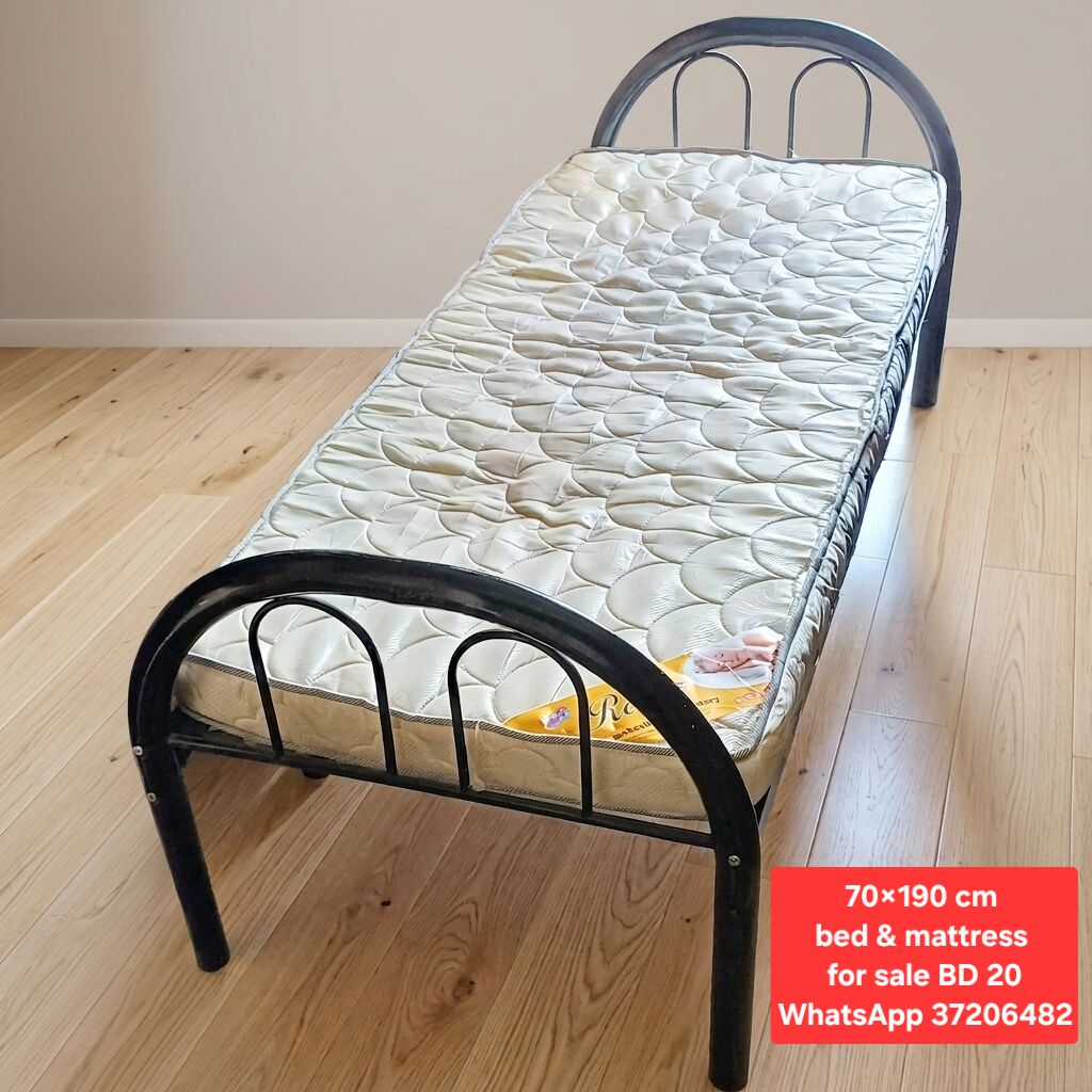 Manama, Furniture, BHD 23,  ✅️ Single Bed With Mattress For Sale In Good Condition With Delivery