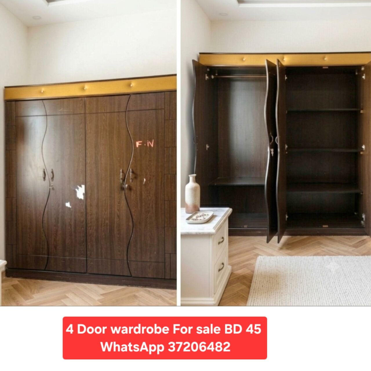 Manama, Furniture, BHD 45,  ✅️ 4 Door Wardrobe For Sale In Good Condition With Delivery