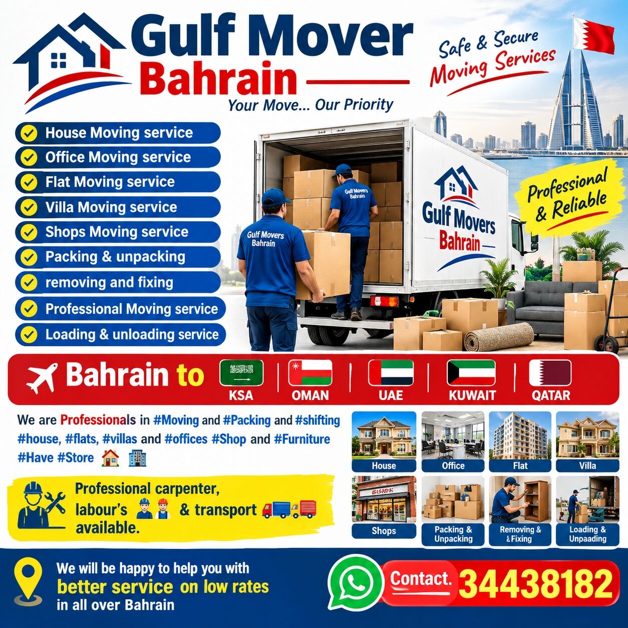 Manama, Labor/Moving, Bahrain Movers And Packers