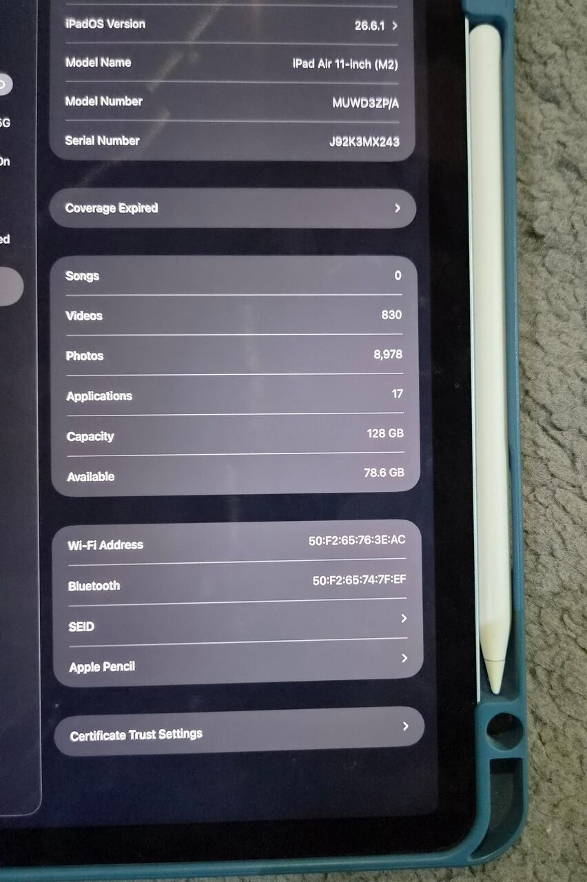 Jeddah, Tablet Computers, SAR 2200,  Apple Ipad Air 2024 6th Gen M2 11 Inch 128GB