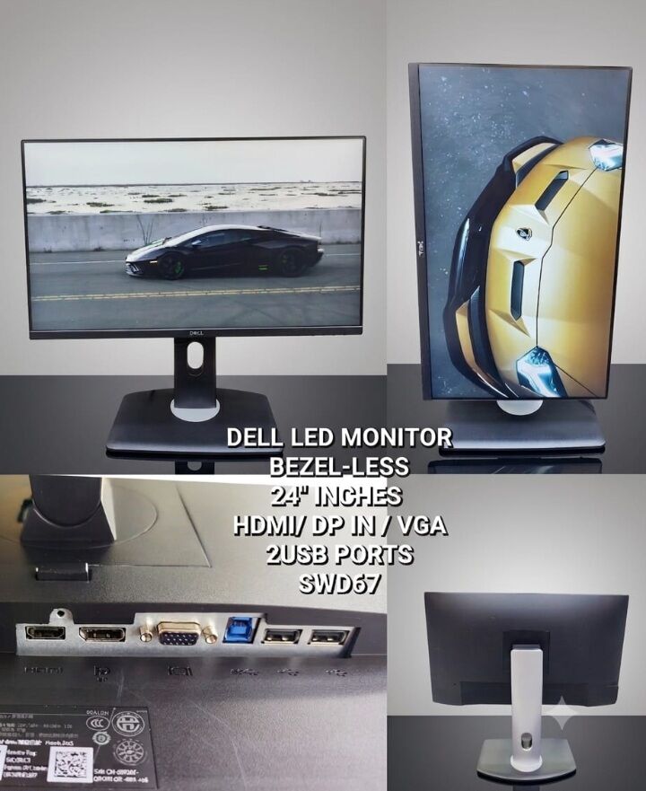 Manama, Computers, BHD 45,  24-inch Dell LED Monitor With An Adjustable Stand