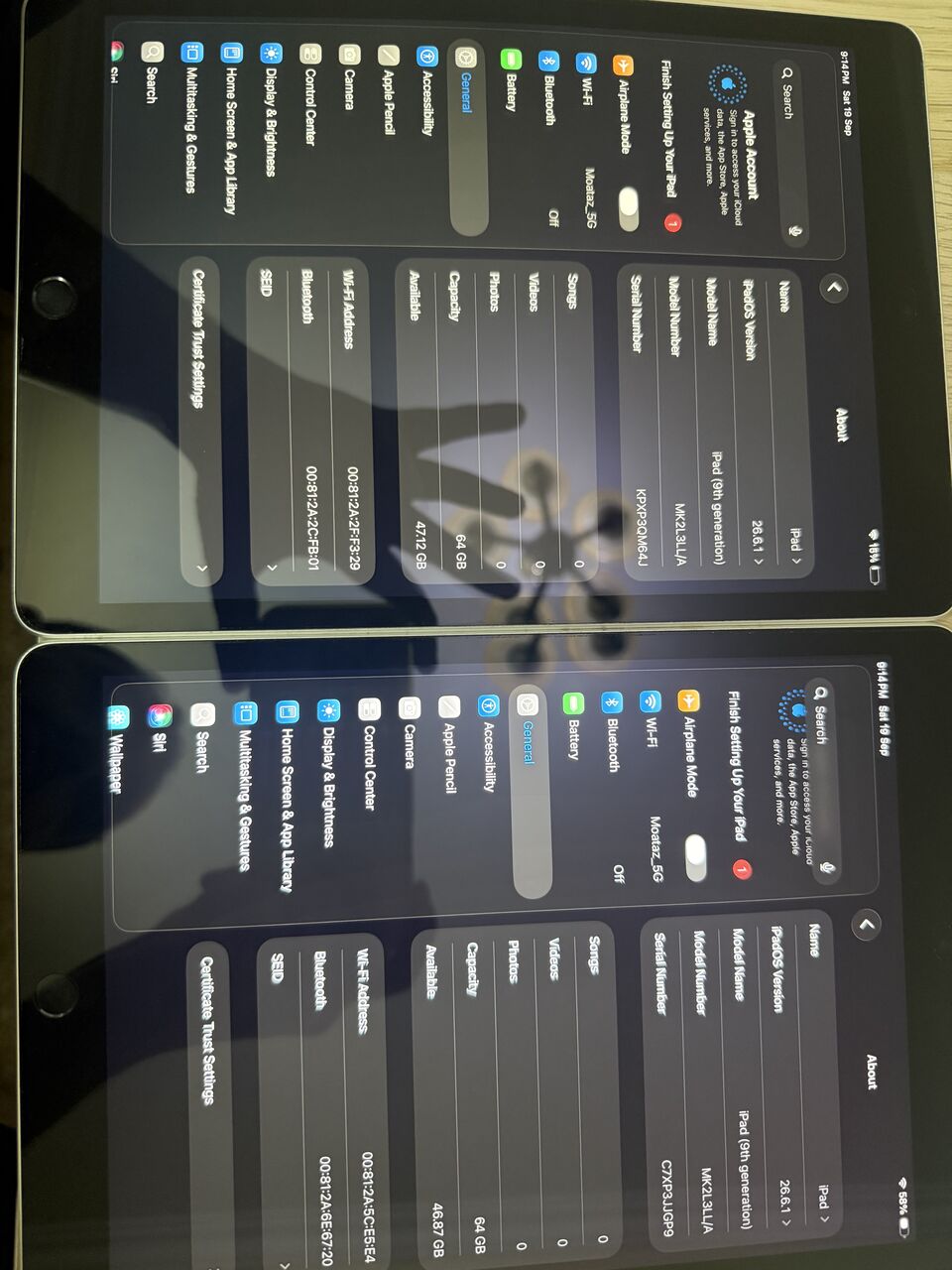 Riyadh, Computers, SAR 950,  2 Ipads 9th Generation For Sale