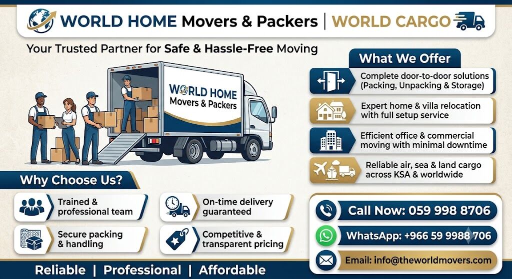 Ras Tanura, Logistics, WORLD HOME Movers Packers➡️Door To Door CARGO DELIVERY➡️20-40 FT Containers,;➡️ 0599988706