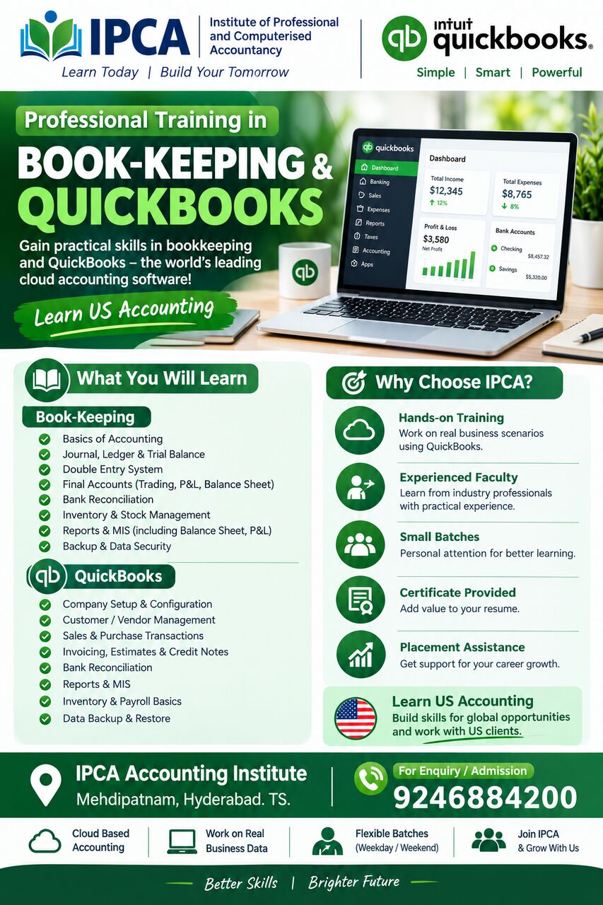 Hyderabad, Lessons Offered, Accounting Courses In Hyderabad | Learn Tally, QuickBooks & Bookkeeping