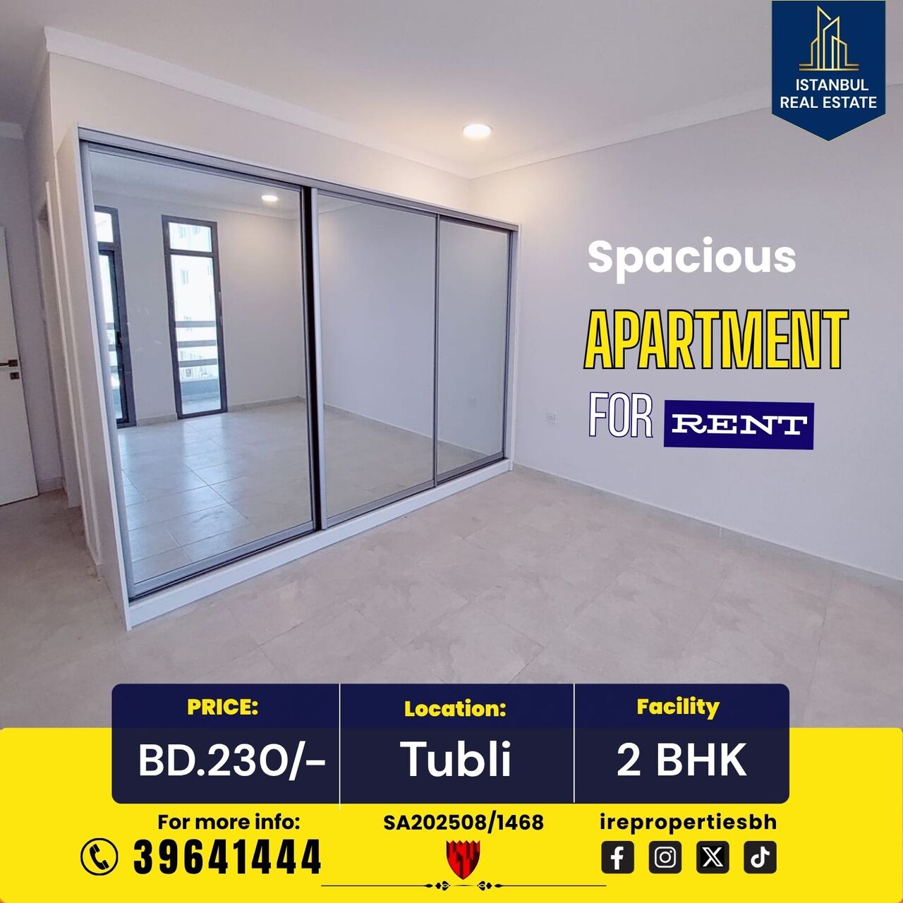 Tubli, Apartments, Flats, Houses & Villas, BHD 230/month,  2 BR,  115 Sq. Meter,  Semi-Furnished 2 BHK Family Apartment For Rent In Tubli &ndash; BD 230/-