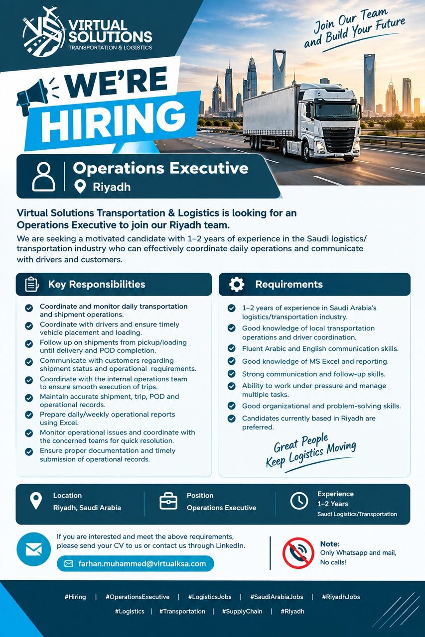 Sulai, Jobs, OPERATIONS EXECUTIVE