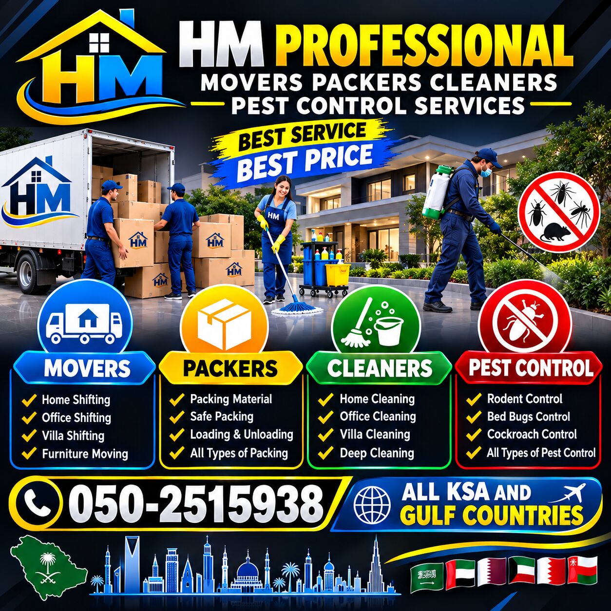 Tuwaiq, Relocation, =HM PROFESSIONAL MOVERS =PACKERS CLEANERS =PEST CONTROL SERVICES=