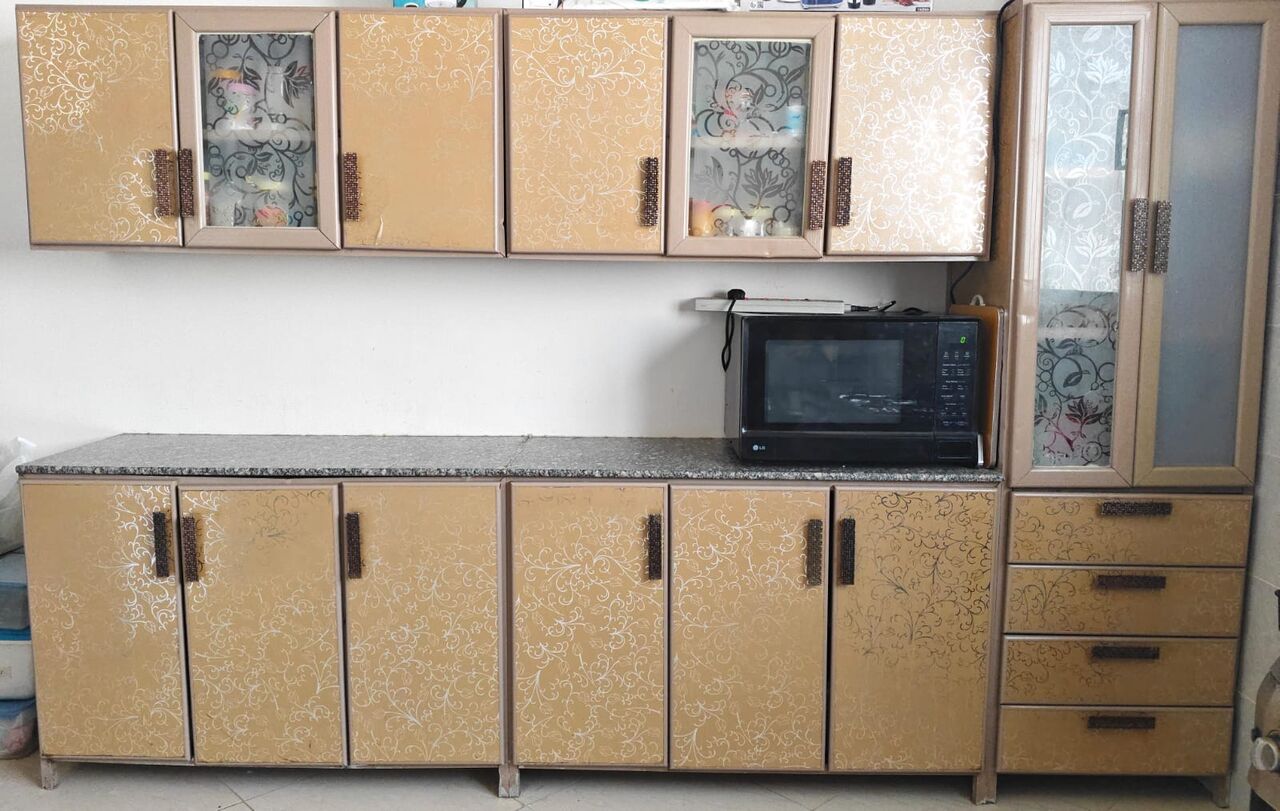 Riyadh, Household Items, SAR 550,  ✨ Kitchen Cabinet (Elegant Golden Color) For Sale ✨