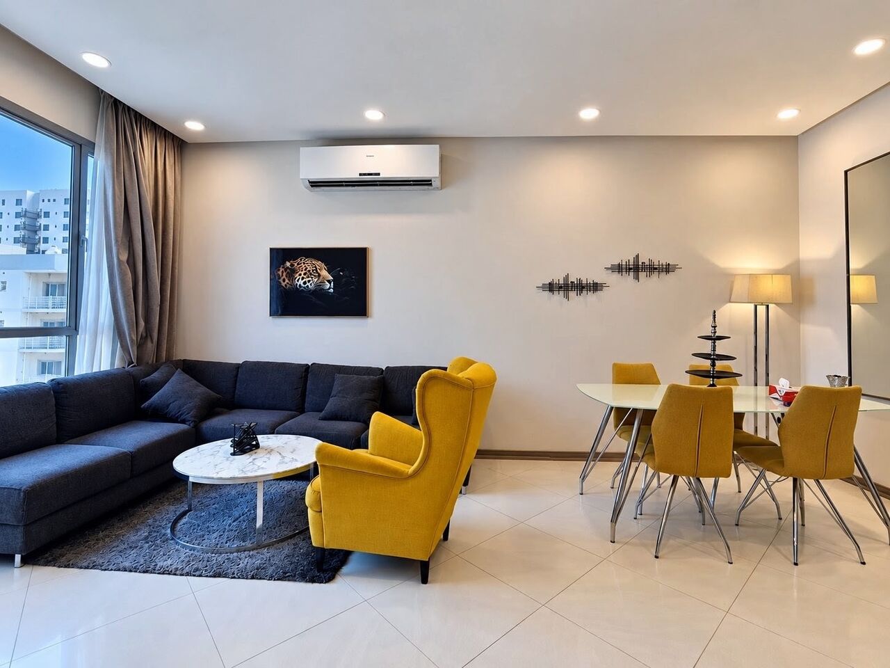 Hidd, Apartments, Flats, Houses & Villas, BHD 260/year,  1 BR,  Al Hidd City/High-end Apartment For Rent Furnished Fully Including Electricity Within The