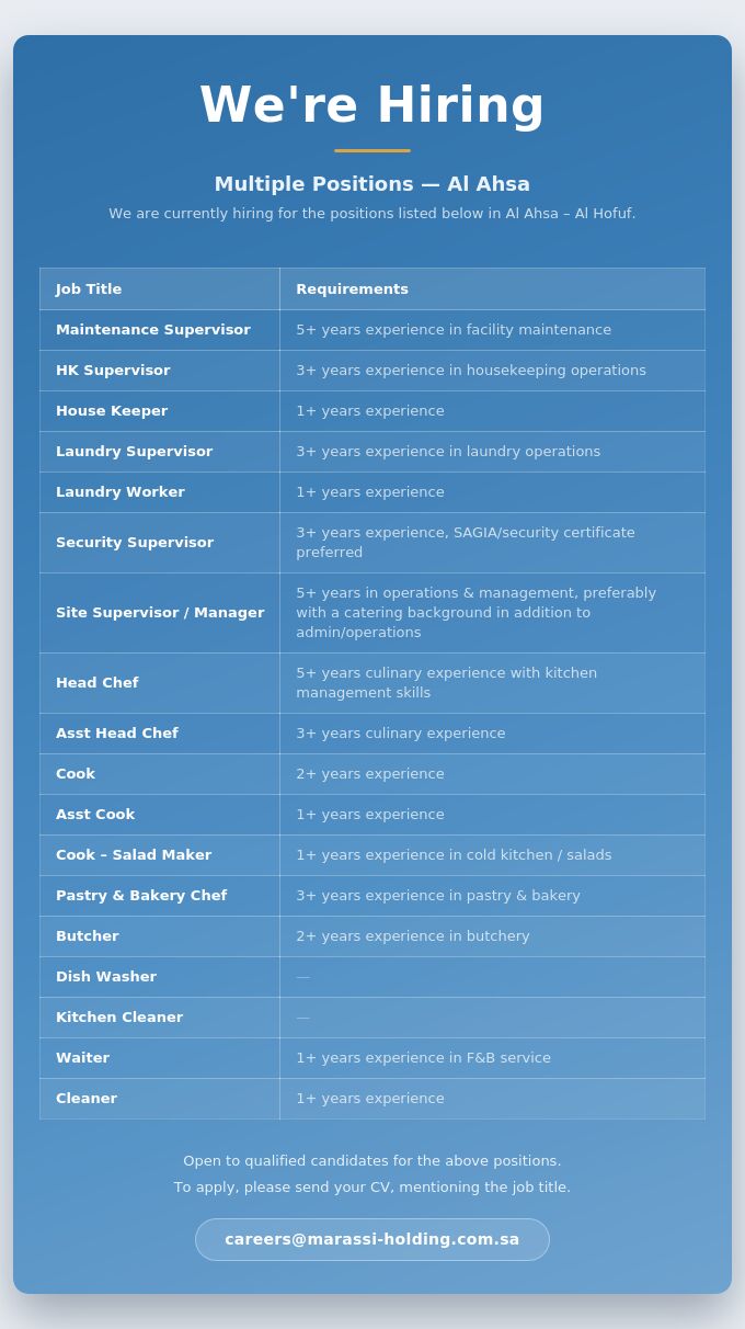 Riyadh, Jobs, We Are Hiring For Multiple Positions