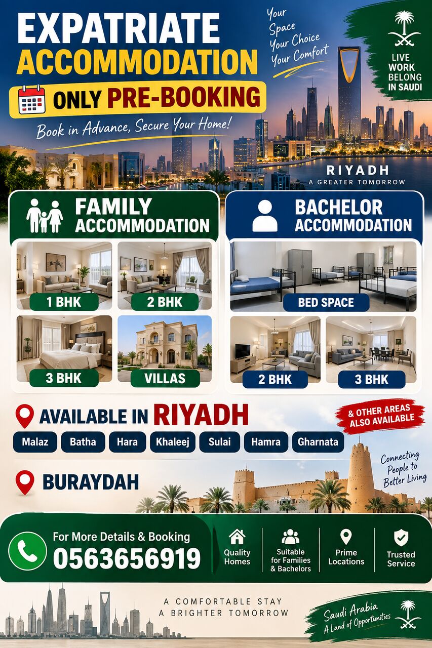 Sulai, Apartments, Flats, Houses & Villas, SAR 6001500/month,  Studio,  100 Sq. Meter,  🏠✨  ACCOMMODATION – PRE-BOOKING OPEN! ✨🏠
