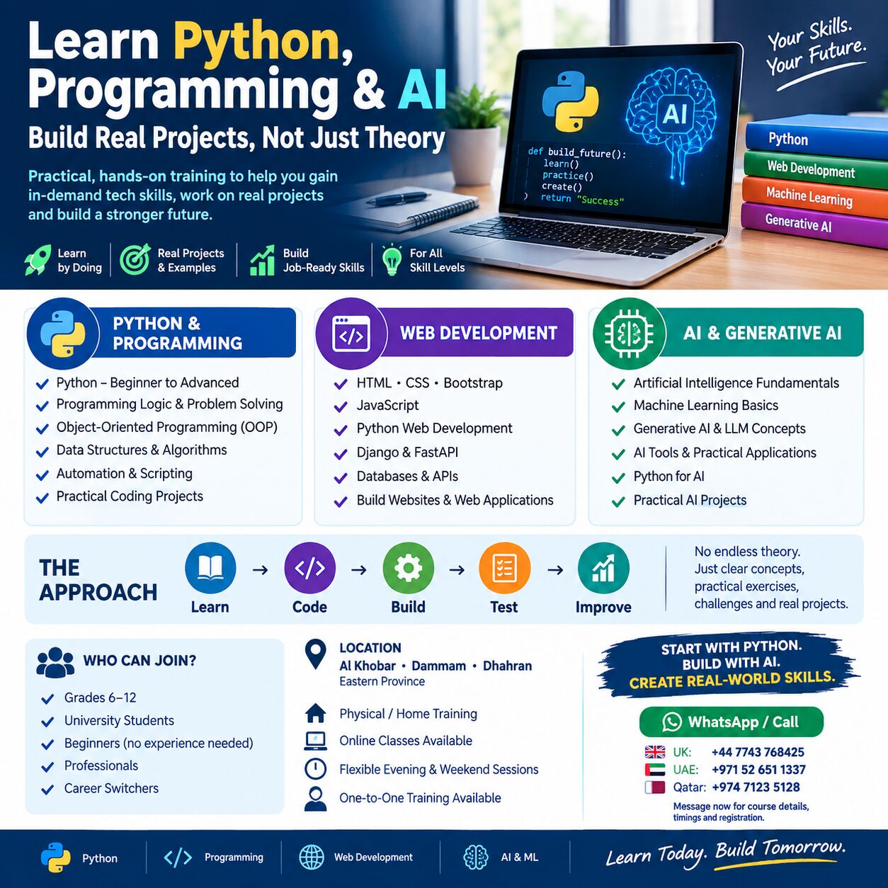 Al Khobar Al Shamalia, Lessons Offered, Learn Python, Programming & AI &mdash; Build Real Projects, Not Just Theory