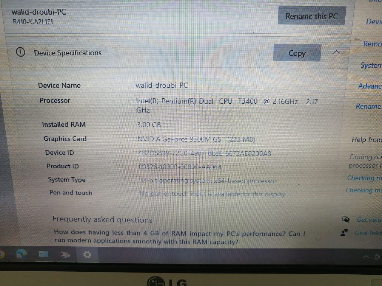 Al Aziziyah, Computers, SAR 350,  LG R410 INTEL PENTIUM DUAL CORE LAPTOP FOR SALE