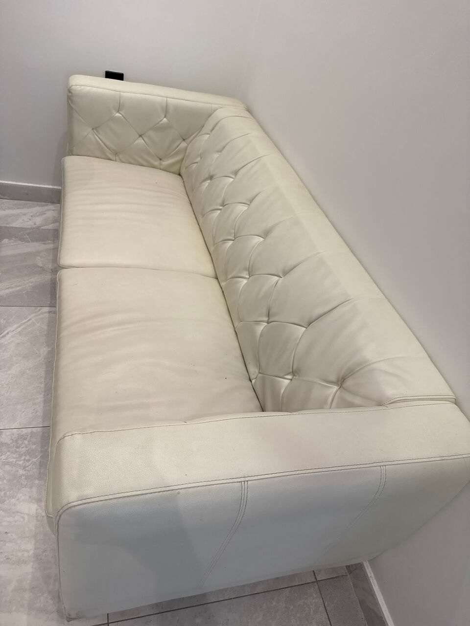 Al Rehab, Furniture, SAR 400,  Two Single Yellow Sofa And One Three Seater White Sofa -Home Centre Product