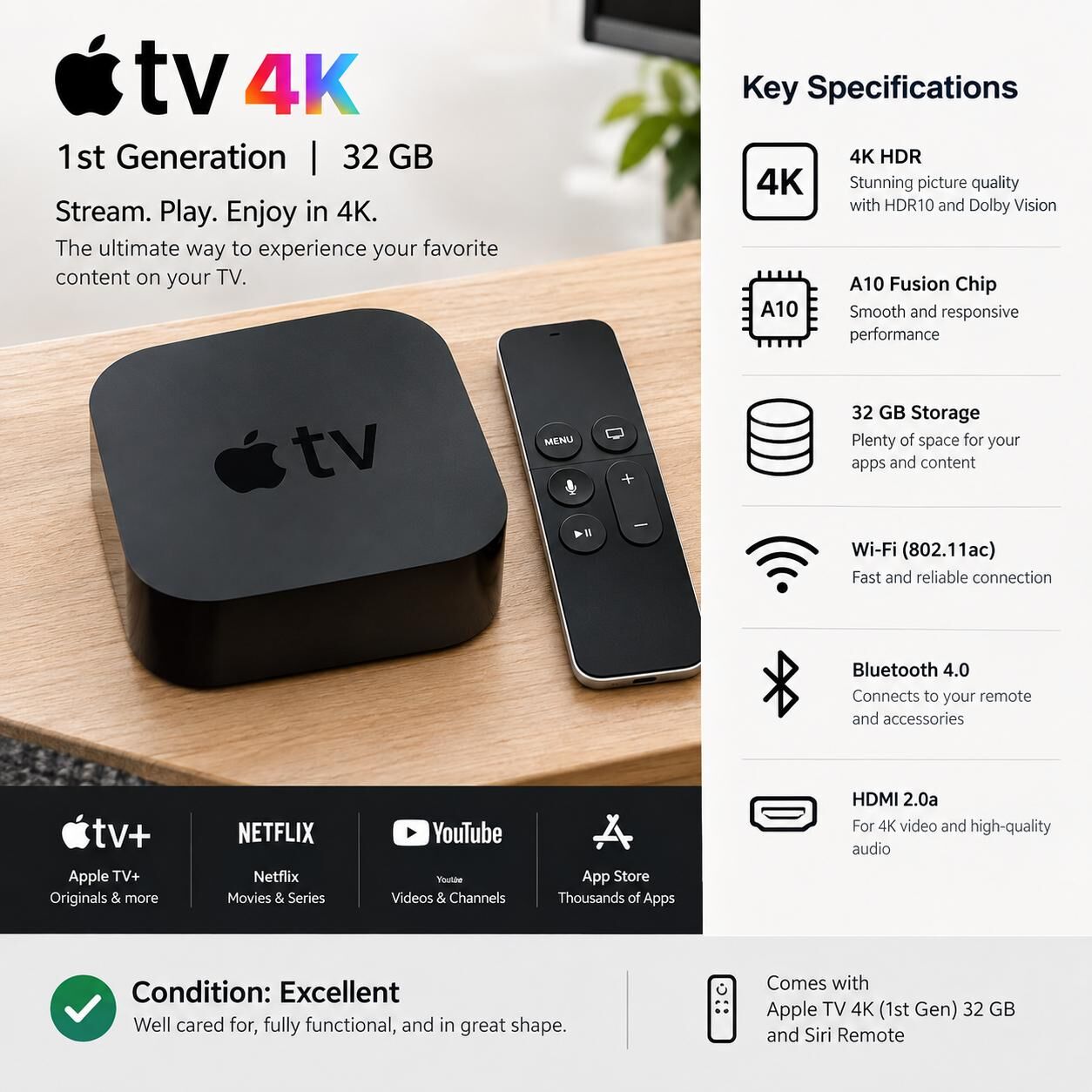 Madinat Al Ummal, Electronics, SAR 550,  Apple Tv 4K  - Media Player
