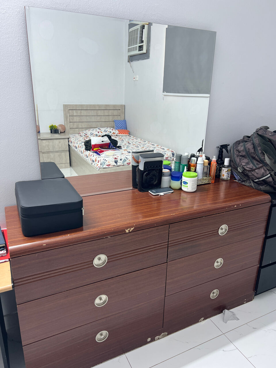 Riyadh, Furniture, SAR 500,  Bed Set With Cupboard Dressing And Side Tables