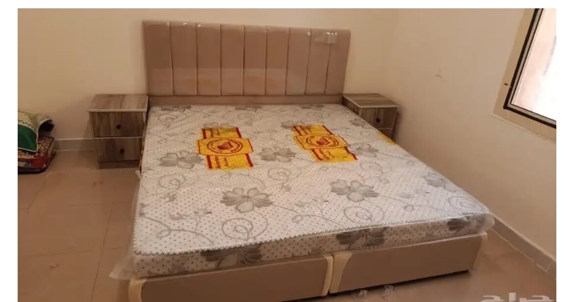 Jeddah, Furniture, SAR 350,  King Size Wooden Bed Frame And Medicated Mattress With Excellent Quality And Reasonable Ra