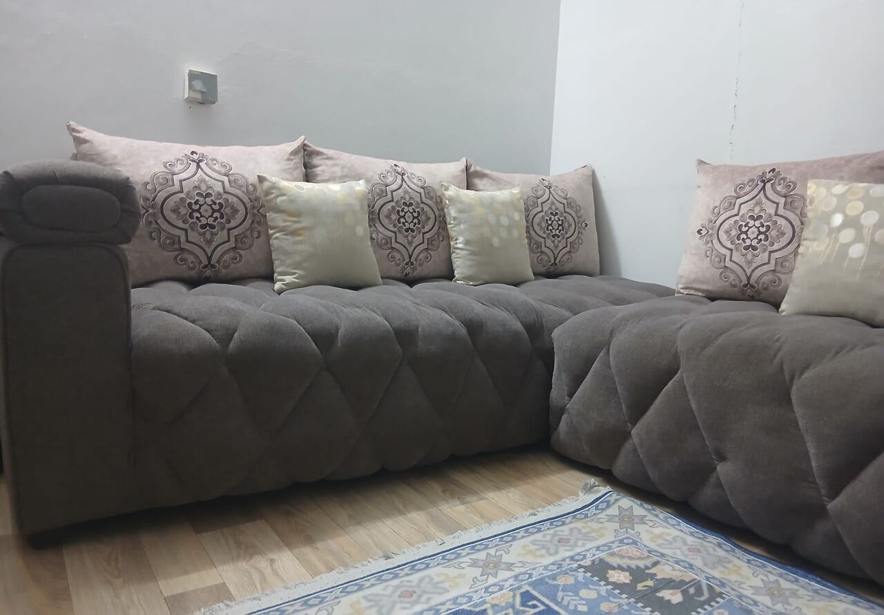 Al Wizarat, Furniture, A Wooden Sofa Set Covered With Fabric