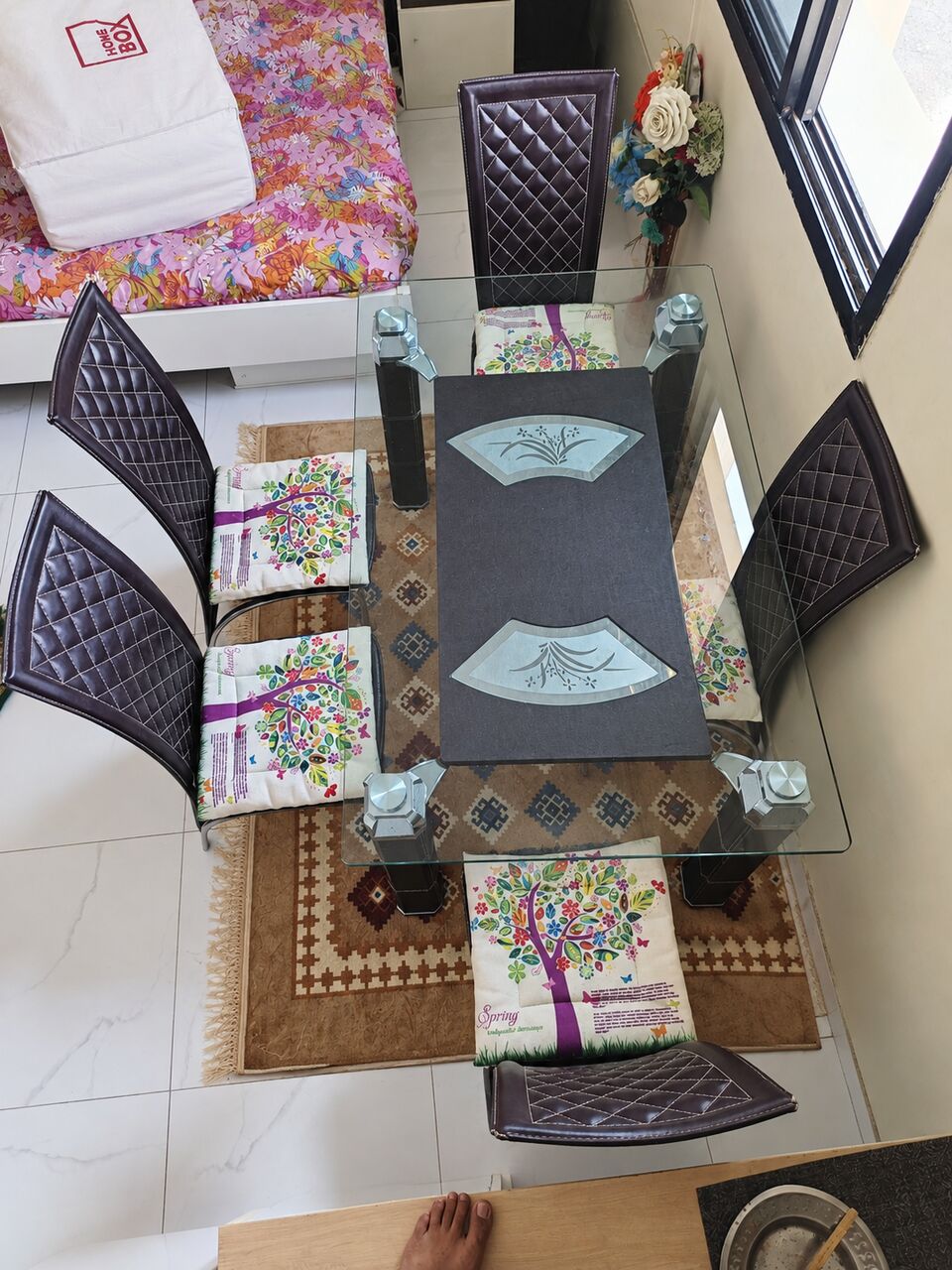 Jeddah, Furniture, SAR 350,  Dining Table With 5 Leather Chairs