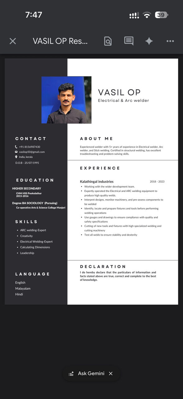 Jeddah, Job Seekers, Arc&electrical Welder