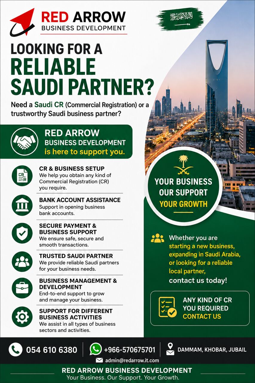 Jeddah, Business, Opne Your Business Or Cr With Red Arrow Business Development Contact 0546106380 ,057067501