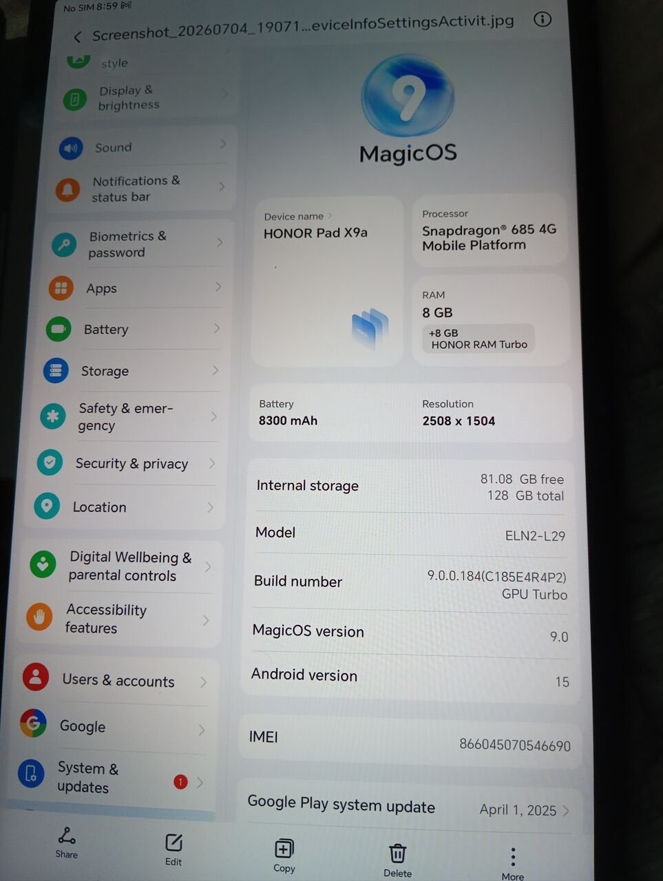 Jeddah, Mobile Phones, SAR 700,  Honorpad X9a Tablet